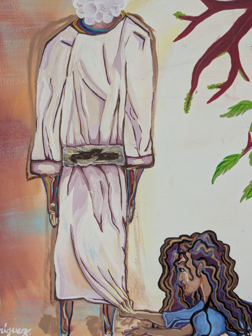 "The woman with the issue of blood original painting" Acrylic