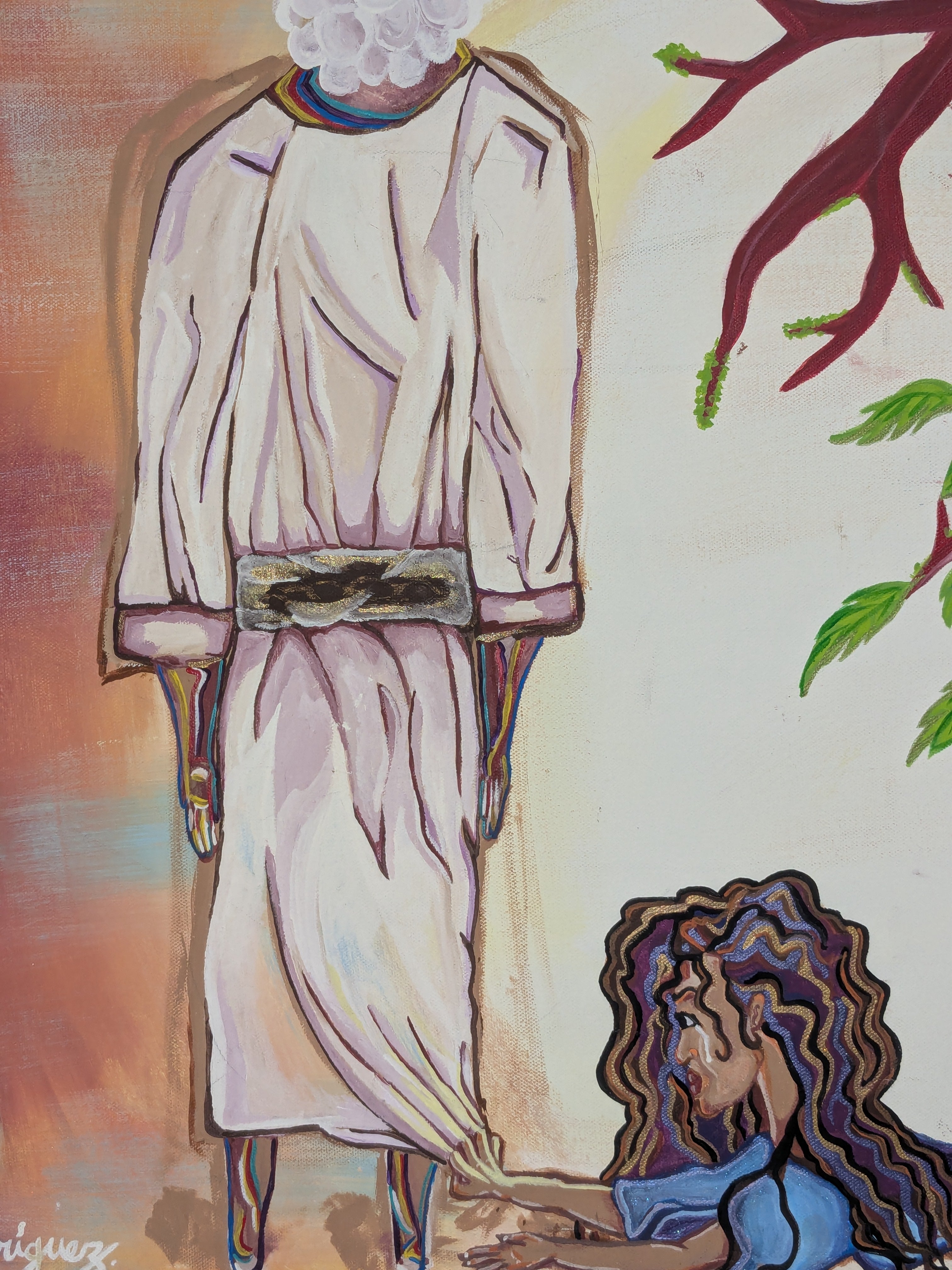 "The woman with the issue of blood original painting" Acrylic